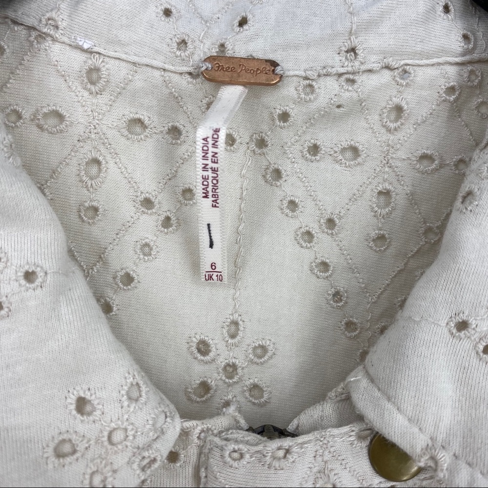 Free people cream eyelet coverall jumpsuit - Picture 7 of 9